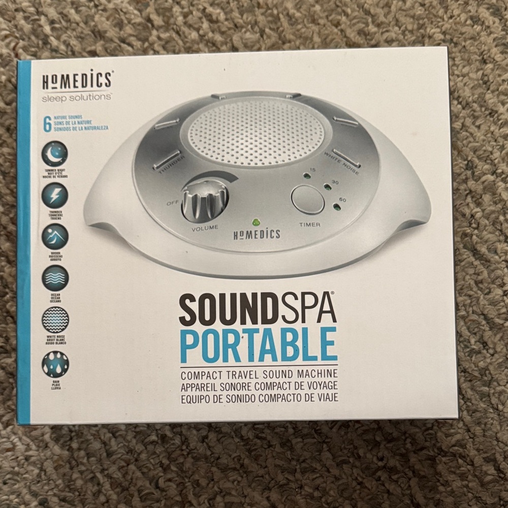 Homedics Silver SoundSpa Compact Travel Machine